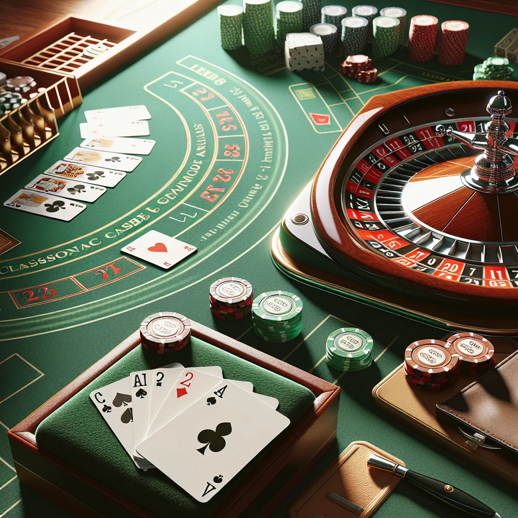 Jogos de mesa clássicos como blackjack e roleta